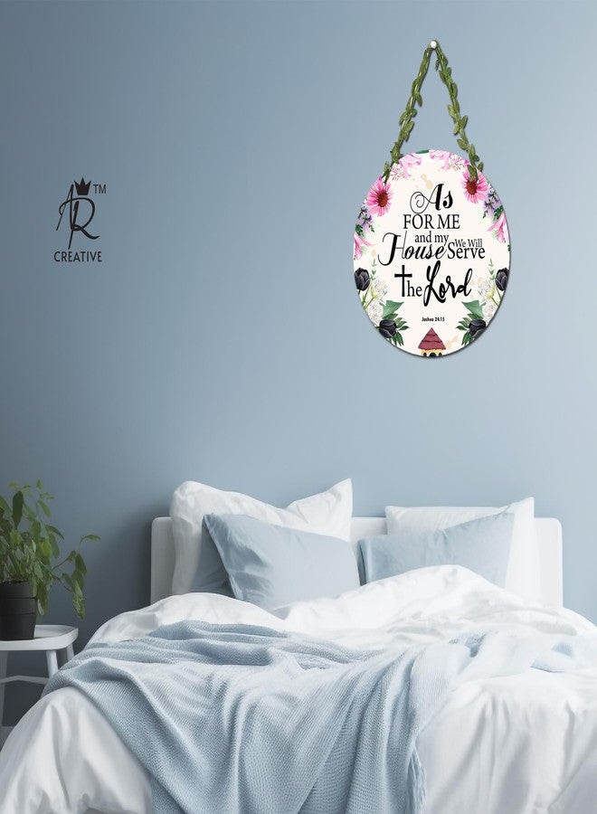 AR Creative As For Me - Bible Verse Wall Hanging For Home Decoration, Bible Quotes MDF Wooden Wall Art, Bible Verse, Home, Office Decor, Wall Wood Hanger (10.5 inch x 10.5 inch) - Image 3